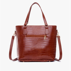 Set 6 Genti Textură Piele de Crocodil, Maro