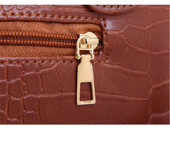 Set 6 Genti Textură Piele de Crocodil, Maro