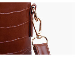 Set 6 Genti Textură Piele de Crocodil, Maro