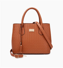 Set 6 Genti Tesătură din Piele Ecologică Maro