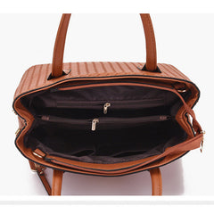 Set 6 Genti Tesătură din Piele Ecologică Maro