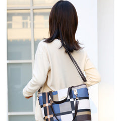 Set 6 Genti din Piele Ecologică, Model Geometric, Albastru