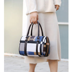 Set 6 Genti din Piele Ecologică, Model Geometric, Albastru