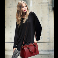 Set 5 Genti Piele Ecologică, Aspect Reptilă, Roșu