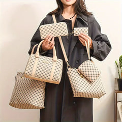 Set 6 Genti din Piele Ecologică, Alb