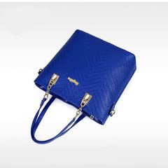 Set 6 Genti din Piele Ecologica, Model Chevron, Albastru