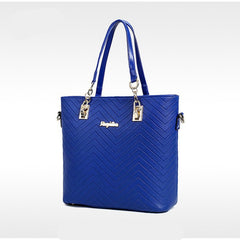 Set 6 Genti din Piele Ecologica, Model Chevron, Albastru