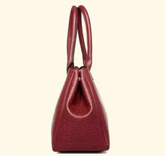 Set 5 Genti Piele Ecologică, Aspect Reptilă, Roșu