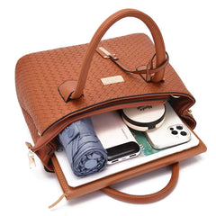 Set 6 Genti Tesătură din Piele Ecologică Maro