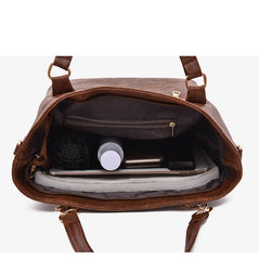 Set 6 Genti din Piele Ecologica, Model Texturat, Maro