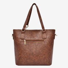 Set 6 Genti din Piele Ecologica, Model Texturat, Maro