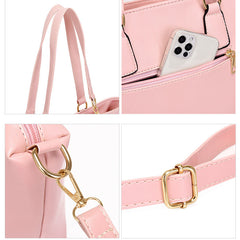 Set 6 Genti din Piele Ecologica, Model Lucios, Roz-pal