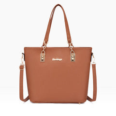 Set 6 Genti din Piele Ecologica, Model Granulat, Cognac