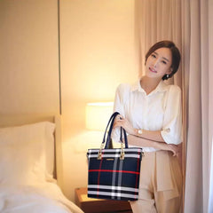 Set 6 Genti din Piele Ecologică, Model Dungi, Albastru