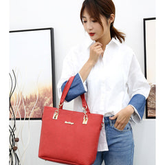 Set 6 Genti din Piele Ecologica, Model Texturat, Rosu